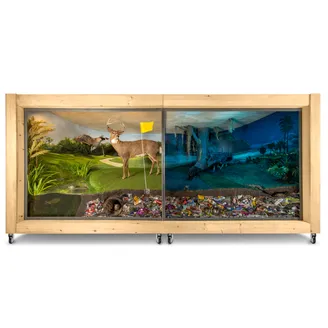 Mark Dion (American, b. 1961) and Alexis Rockman (American, b. 1962) with Aaron Delehanty (American, b. 1961), Low Cow Studio American Landscape, 2021