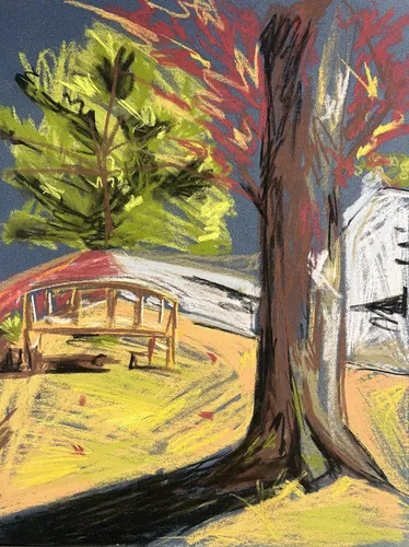 Nina Jordan Griffith, Waiting in the Shade, pastel on paper, King School, sophomore, iCreate 2025