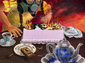 Emily Han, Un-Happy Earth Day, Acrylic and gel medium on board , Cresskill, High School, Grade 11